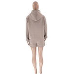 Hooded Long Sleeve Sweater & Shorts - Clothing