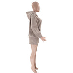 Hooded Long Sleeve Sweater & Shorts - Clothing