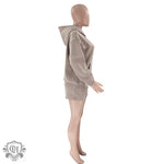 Hooded Long Sleeve Sweater & Shorts - Clothing