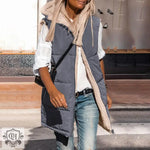 Hooded Mid Length Coat - S / Blue Gray - Clothing