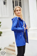 Hooded Waterproof Trench Coat Women - QH Clothing