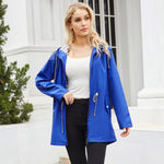 Hooded Waterproof Trench Coat Women - QH Clothing