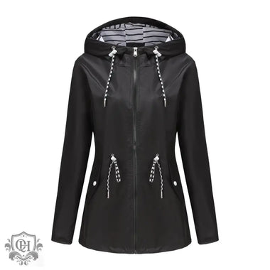 Hooded Waterproof Trench Coat Women - QH Clothing