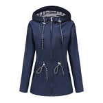 Hooded Waterproof Trench Coat Women - QH Clothing