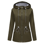 Hooded Waterproof Trench Coat Women - QH Clothing