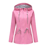 Hooded Waterproof Trench Coat Women - QH Clothing