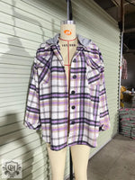 Hooded Plaid Winter Coat - QH Clothing