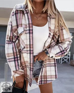 Hooded Plaid Winter Coat - QH Clothing