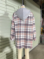 Hooded Plaid Winter Coat - QH Clothing