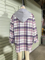 Hooded Plaid Winter Coat - QH Clothing