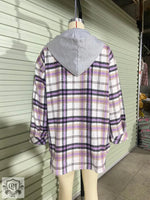 Hooded Plaid Winter Coat - QH Clothing