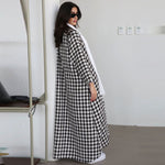 Elegant Check Cardigan Coat - QH Clothing