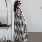 Elegant Check Cardigan Coat - QH Clothing