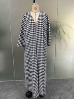 Elegant Check Cardigan Coat - QH Clothing