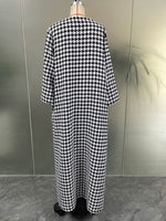 Elegant Check Cardigan Coat - QH Clothing