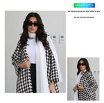 Elegant Check Cardigan Coat - QH Clothing