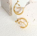 18K Gold Simple and Atmospheric Irregular C-shaped Design Versatile Earrings - QH Clothing