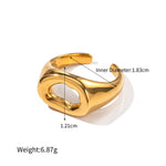 18K gold simple and personalized irregular-shaped hollow design ring - QH Clothing