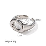 18K gold simple and personalized irregular-shaped hollow design ring - QH Clothing