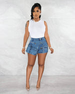 High Rise Denim Zipper Overalls - QH Clothing