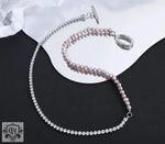 Elegant Pearl and Zircon Necklace -  QH Clothing