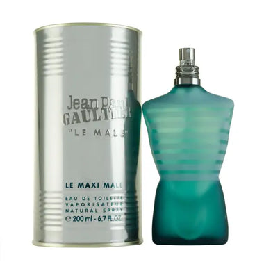 Jean Paul Gaultier Le Male Eau de Toilette 200ml Sprej in frosted turquoise glass bottle