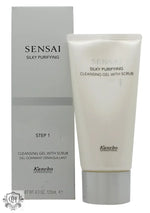 Kanebo Cosmetics Sensai Silky Purifying Cleansing Gel with Scrub in a white tube and box