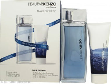 Kenzo L’Eau par Kenzo pour Homme Gift Set 100ml EDT + 75ml Hair and Body Shampoo - Fragrance