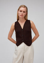 Knitted Sleeveless Vest - Clothing