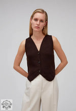 Knitted Sleeveless Vest - Clothing