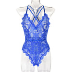 ​Lace Criss Cross Backless Bodysuit -  QH Clothing