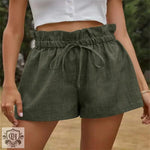 High Waist Lace-up Wide Leg Shorts - QH Clothing