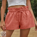 High Waist Lace-up Wide Leg Shorts - QH Clothing