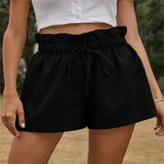 High Waist Lace-up Wide Leg Shorts - QH Clothing