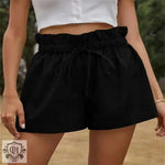 High Waist Lace-up Wide Leg Shorts - QH Clothing