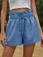 High Waist Lace-up Wide Leg Shorts - QH Clothing