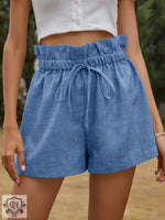 High Waist Lace-up Wide Leg Shorts - QH Clothing