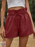 High Waist Lace-up Wide Leg Shorts - QH Clothing