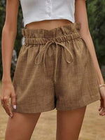 High Waist Lace-up Wide Leg Shorts - QH Clothing