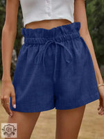 High Waist Lace-up Wide Leg Shorts - QH Clothing