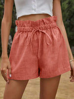 High Waist Lace-up Wide Leg Shorts - QH Clothing