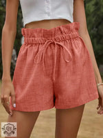 High Waist Lace-up Wide Leg Shorts - QH Clothing