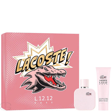 Lacoste L.12.12 Eau de Parfum Rose Gift Set 50ml EDP + 50ml Body Lotion - QH Clothing