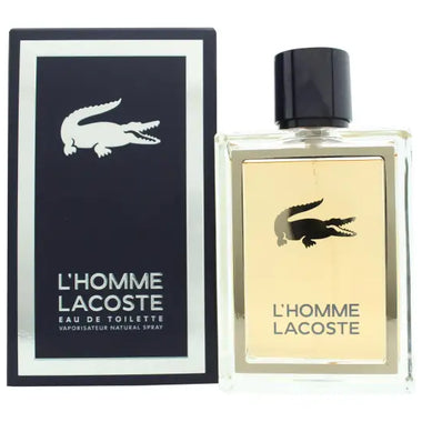 Lacoste L’Homme Eau de Toilette 100ml spray elegantly displayed on a neutral background