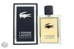 Lacoste L’Homme Eau de Toilette 100ml spray elegantly displayed on a neutral background