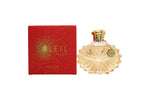 Ornate glass perfume bottle with sunburst design next to Lalique Soleil Eau 50ml Spray box