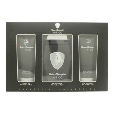 Lamborghini Mitico Gift Set 125ml EDT + 100ml Shower Gel + 100ml Aftershave Balm - Fragrance