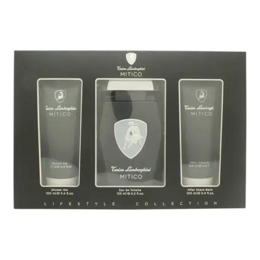 Lamborghini Mitico Gift Set 125ml EDT + 100ml Shower Gel + 100ml Aftershave Balm - Fragrance