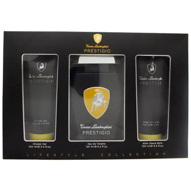 Lamborghini Prestigio Gift Set 125ml EDT Spray + 100ml Shower Gel + 100ml Aftershave Balm - Fragrance