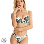 Leaf Pattern Push-Up Bra Set - Clothing